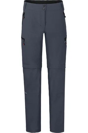 Bergson Outdoorhose VALLI zip-off Damen Radhose, robust elastisch, Kurzgrößen, grau/blau - Verkäufer:
