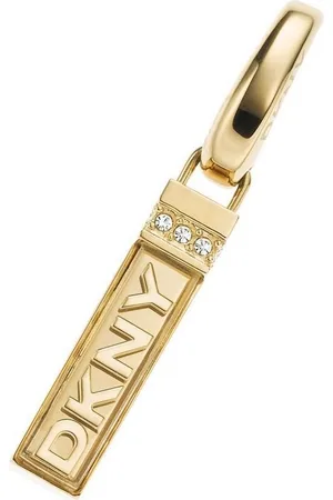 DKNY Charm-Einhänger Anhänger, aus Edelstahl, Gold, mit Karabiner, Zirkonia - Verkäufer: Gigandet