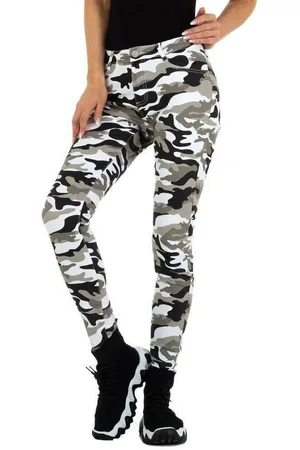 Ital-Design Skinny-fit-Jeans Damen Freizeit (76246894) Camouflage Skinny Jeans in Camouflage - Verkäufer:
