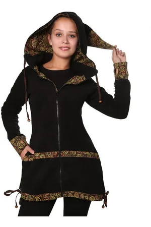 Kunst und Magie Kurzjacke Kunst&Magie kurzer Damenmantel Fleece+abnehmbarer Zipfelkapuze Fairy - Verkäufer:
