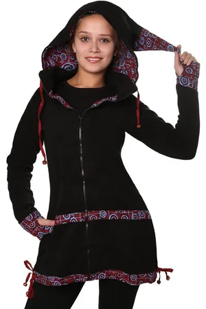 Kunst und Magie Kurzjacke Kunst&Magie kurzer Damenmantel Fleece+abnehmbarer Zipfelkapuze Fairy - Verkäufer: