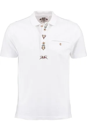 OS-TRACHTEN Poloshirt Esoqo Kurzarm Jagdshirt mit Stickereien auf der Knopfleiste - Verkäufer: DealDate