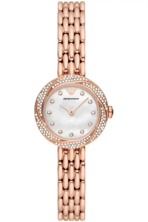 Emporio Armani Quarzuhr AR11474, Armbanduhr, Damenuhr, Perlmutt, analog, Edelstahlarmband