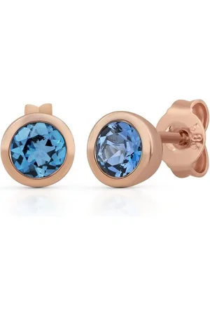 Orolino Paar Ohrstecker Gold 585 rosé mit 2x Blautopas (beh)