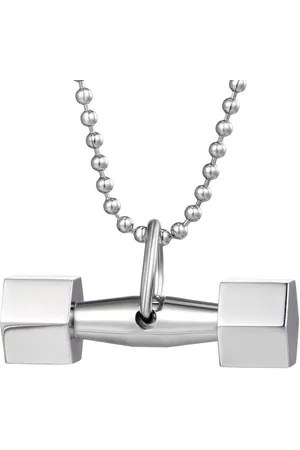 DonDon Kette mit Anhänger Edelstahlkette mit Anhänger (1-tlg), Silberne Herren-Halskette mit Hantel, im Samtbeutel - Verkäufer: urban-styles