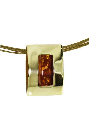 Ostsee-Schmuck Kette mit Anhänger - Gleiter-Uda - Silber 925/000, vergoldet - Bernst (2-tlg) - Verkäufer: