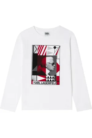 Karl Lagerfeld Langarmshirt Langarmshirt weiß mit Portrait - Verkäufer: coolkids-store