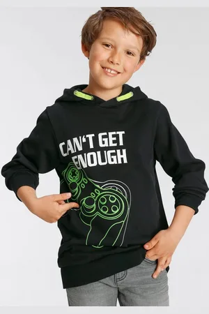 Kidsworld Kapuzensweatshirt CAN´T GET ENOUGH - Spruch bedrucktes Design, aus Baumwolle