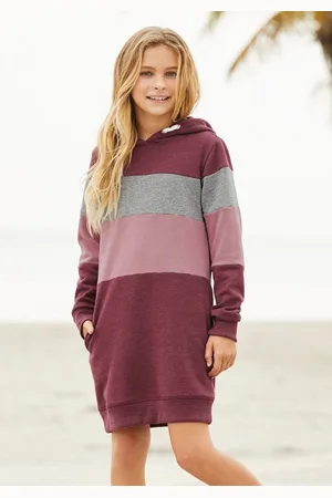 Kidsworld Sweatkleid lang, sportliches Streifendesign, aus Baumwollmischung, Langarm