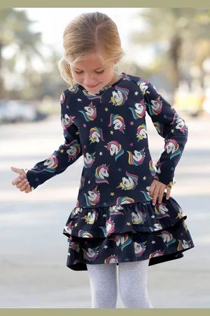 Kidsworld Jerseykleid für kleine Mädchen festliche Anlässe, kniefreie Länge, eleganter Stil