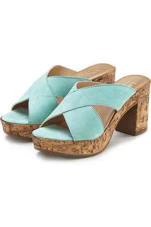 Lascana Pantolette Mule, Sandale, offener Schuh aus Leder mit Blockabsatz