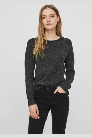 VERO MODA Rundhalspullover VMDOFFY in melierter Optik