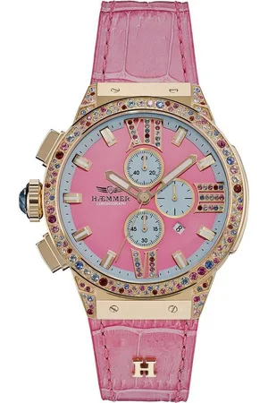Hämmer Chronograph EMINENT TAFFY, E-005, Quarzuhr, Damenuhr, Datum, Stoppfunktion, Saphirglas, Lederarmband