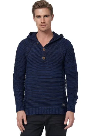 Rusty Neal Kapuzensweatshirt mit modischer Knopfleiste