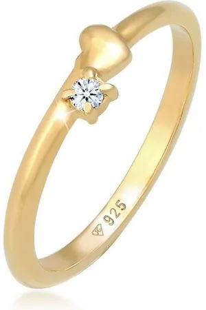 Elli DIAMONDS Diamantring Diamant (0.03 ct) Herz Liebe 925 Silber