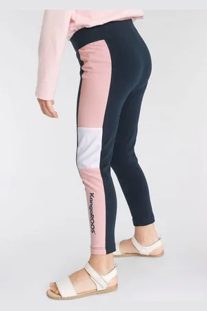 KangaROOS Leggings Colorblocking Leggings für kleine Mädchen mit breitem Bündchen und Logoprint