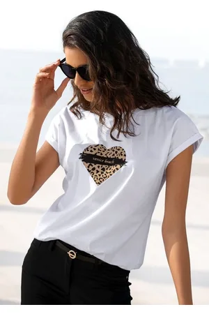 Venice Beach Kurzarmshirt mit Frontprint, T-Shirt aus Baumwolle, lockere Passform