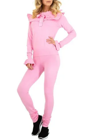 Ital-Design Freizeitanzug Damen Freizeit, Stretch Zweiteiler in Pink - Verkäufer: