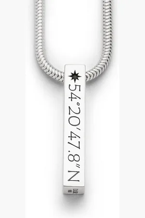 DUR Kettenanhänger Schmuck: Anhänger Koordinaten "Göhren", 925er Sterlingsilber P4128 - Verkäufer: Strandsandschmuck