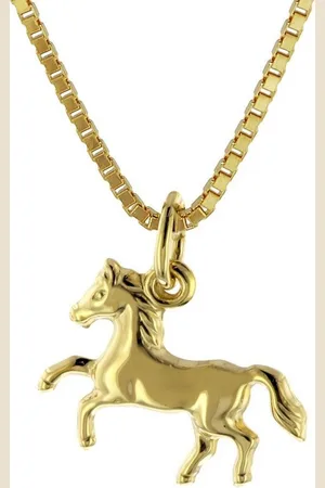 trendor Kette mit Anhänger Pferdchen-Anhänger Gold 333/8K + vergoldete Silberkette - Verkäufer: uhrcenter
