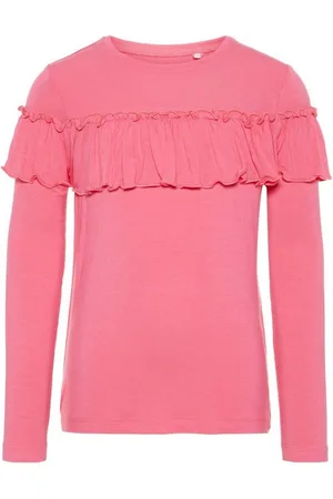 NAME IT Longsleeve Mädchen Long-Shirt mit Rüschen (1-tlg) - Verkäufer: Schnubby-de