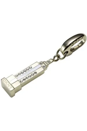 DKNY Charm-Einhänger Anhänger, aus Edelstahl, Gold, 4cm lang, Zirkonia, Karabiner - Verkäufer: Gigandet
