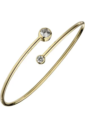Jobo Armreif, 925 Silber vergoldet mit 2 Zirkonia