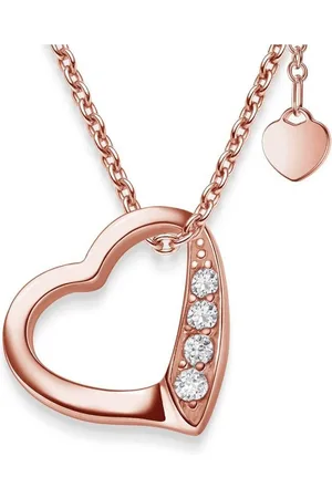Amoonic Herzkette Halskette Damen Silber 925 Frauen Kette mit Zirkonia Herzanhänger (individuell anpassbare Halskettenlänge), Echte Herz Silberkette Geschenk Freundin + Gravur Ich liebe dich - Verkäufer: