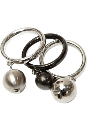 DKNY Fingerring Damen, aus Edelstahl, Silber/Grau/Schwarz, Kunstperlen, Gr. 50 (15,9mm) - Verkäufer: Gigandet