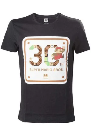 Super Mario Print-Shirt T-Shirt 30 Jahre Jubiläum Geburtstag, Schwarz - Verkäufer: coole-fun-t-shirts