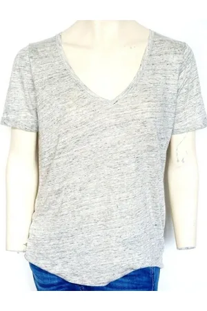 Scotch&Soda T-Shirt Maison Scotch V-Neck Damen T-Shirts, Hell Grau Leinen - Verkäufer: evoox
