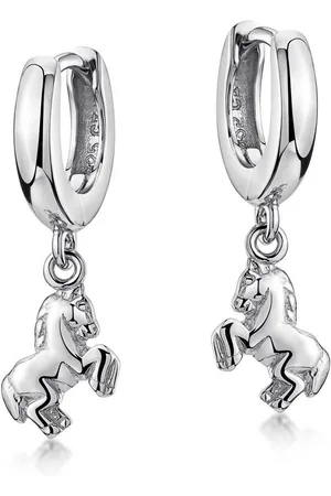 Materia Paar Creolen Kinderohrringe Silber Pferd Anhänger SO-449-Silber, 925 Sterling Silber, rhodiniert - Verkäufer: Schmuck