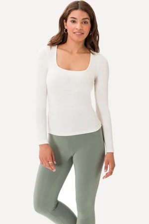 Les Lunes Langarmshirt Abby weicher Ripp Stoff, figurbetontes Longsleeve, rechteckiger Ausschnitt - Verkäufer: GoJungo GmbH