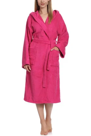 Ladeheid Bademantel Damen Frottee Bademantel aus 100% Baumwolle LA40-193, Langform, Baumwolle, Kapuze - Verkäufer: HISERT