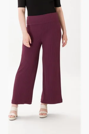 Les Lunes Stoffhose MICHELLE Rib Wide Leg LENZING™ ECOVERO™ Viskose, femininer Chic, gerades weites Bein,bequem - Verkäufer: GoJungo GmbH