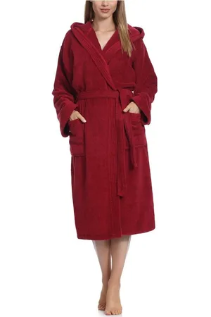 Ladeheid Bademantel Damen Frottee Bademantel aus 100% Baumwolle LA40-193, Langform, Baumwolle, Kapuze - Verkäufer: HISERT