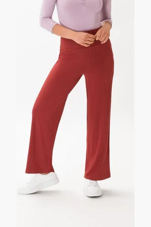 Les Lunes Stoffhose MICHELLE Rib Wide Leg LENZING™ ECOVERO™ Viskose, femininer Chic, gerades weites Bein,bequem - Verkäufer: GoJungo GmbH