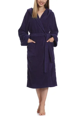 Ladeheid Bademantel Damen Frottee Bademantel aus 100% Baumwolle LA40-193, Langform, Baumwolle, Kapuze - Verkäufer: HISERT