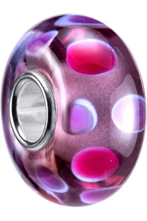 Materia Bead Glasperle Punkte Rosa Pink 1657, Kern aus 925 Sterling Silber - Verkäufer: Schmuck