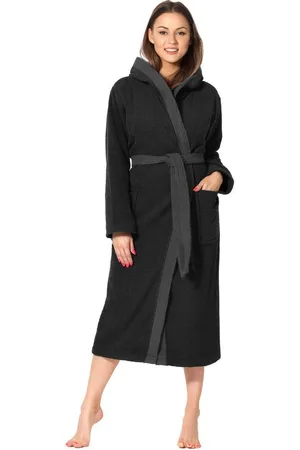Ladeheid Bademantel Damen Frottee Bademantel aus 100% Baumwolle LA40-191, Langform, Baumwolle, Kapuze - Verkäufer: HISERT