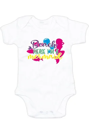 G-graphics Kurzarmbody Beach please I´m a mermaid Baby Body mit Spruch / Motiv / Aufdruck • für coole Babys - Verkäufer: