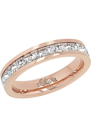 QS by s.Oliver Fingerring Ring für Damen, Edelstahl, Kristall (Ring, 1-tlg) - Verkäufer: Amor GmbH