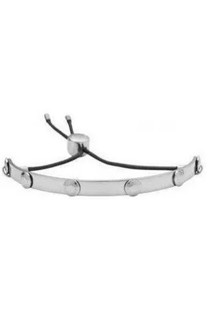 DKNY Armreif Damen, aus Leder und Edelstahl, Silber und , Zugband, 18,5cm lang - Verkäufer: Gigandet