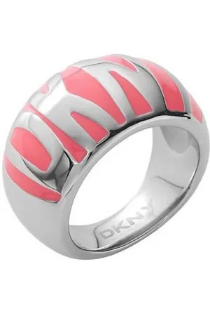 DKNY Fingerring Damen, aus Edelstahl, Silber/Rosa, Gr. 56 (17,8mm) - Verkäufer: Gigandet