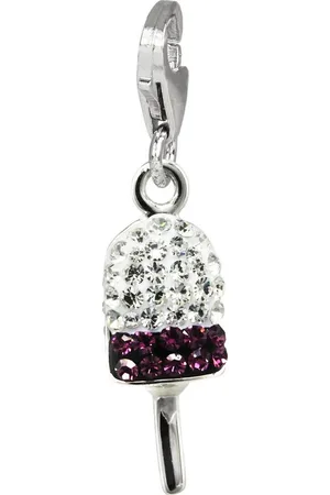 SilberDream Charm-Einhänger weiß lila Charm Eis am Stiel, Charmsanhänger Eis am Stiel, 925 Sterling Silber, Farbe: weiß, lila - Verkäufer: Fit4Style Silberschmuck - IMPPAC