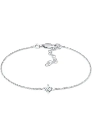 Elli DIAMONDS Armband Solitär Viereck Diamant (0.1 ct) 925 Silber