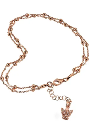 SilberDream Fußkette mit Anhänger SDF2900EX Fußketten 23cm+ Silber 925, Damen Fußkette Kugeln aus 925 Sterling Silber, vergoldet (Roségold 333 - Verkäufer: Fit4Style Silberschmuck - IMPPAC