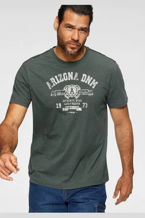 ARIZONA T-Shirt Kurzarm, melierte Optik, Rundhalsausschnitt, aus Single Jersey