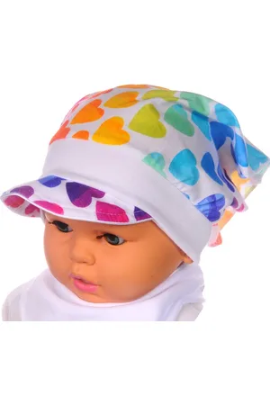 La Bortini Kopftuch Kopftuch Mütze für Baby und Kinder 39 - 48 cm Kopfumfang Bandana, elastisch, weich, gemustert, mit Herzchen - Verkäufer: A&O Baby-und Kindermoden