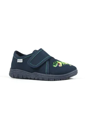 Richter MAILO Hausschuh Klettschuh, Kindergarten Schuh mit Dino-Stickerei